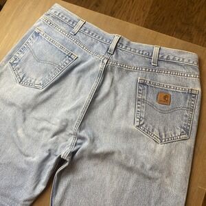 Vintage Y2k Carhartt  Tapered Leg Blue Denim Jeans Size 37x36 Workwear READ